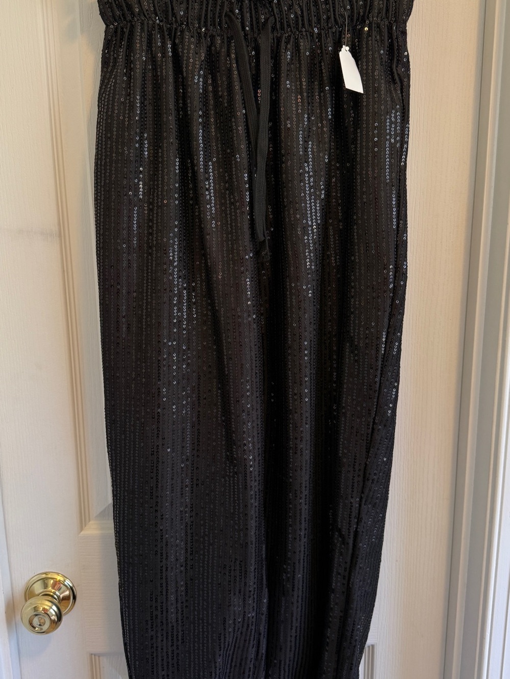 Black Sequin Women’s Joggers - Elegant Evening Wear